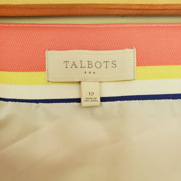 Talbots multi color stripe cotton midi skirt 12 - Picture 6 of 7